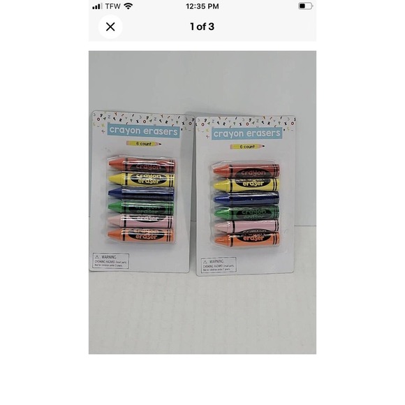 12 COUNT LOT NOVELTY COLLECTIBLE CRAYONS ERASERS FUN DECORATIVE NICELY DETAILED - Picture 1 of 4